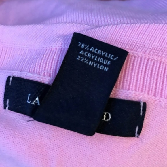 Land’sEnd:Pink Scolloped Neck Light Weight Sweater - Picture 7 of 8